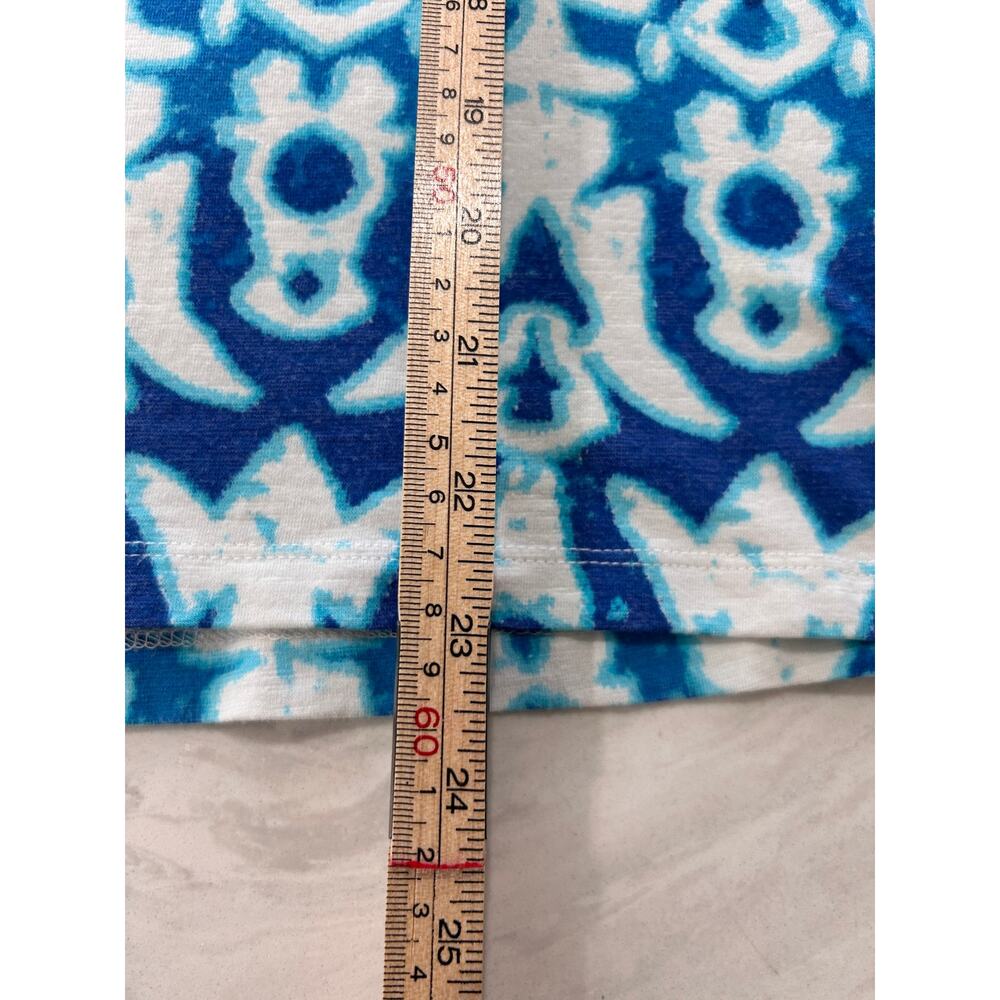Cotton blend tunic top, Multiples brand, ikat print embellished neckline XSmall - Picture 10 of 11
